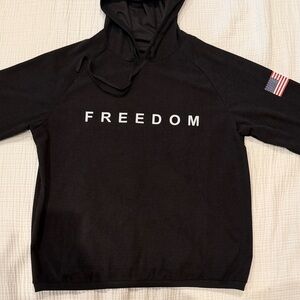 Black Freedom Hoodie with American Flag